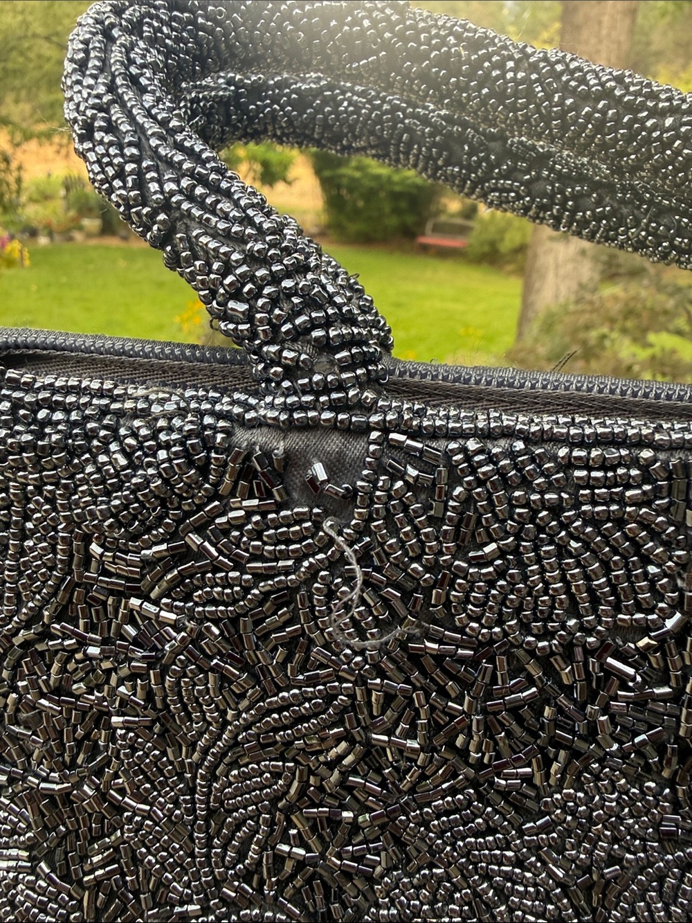Vintage Blue Beaded Evening Bag - Picture 4 of 14